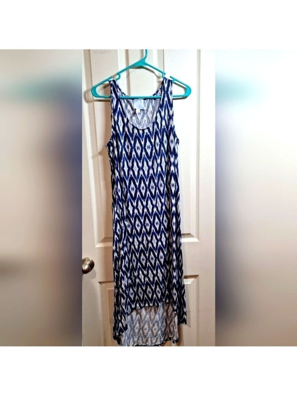 Sunday Brand Blue White Sleeveless Maxi Dress Large